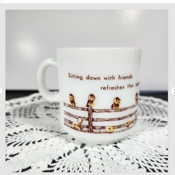 Holly Hobby Daisy Mug Vintage 1970s Milk Glass Holly Hobby Friends Kirby Martin - Picture 7 of 9